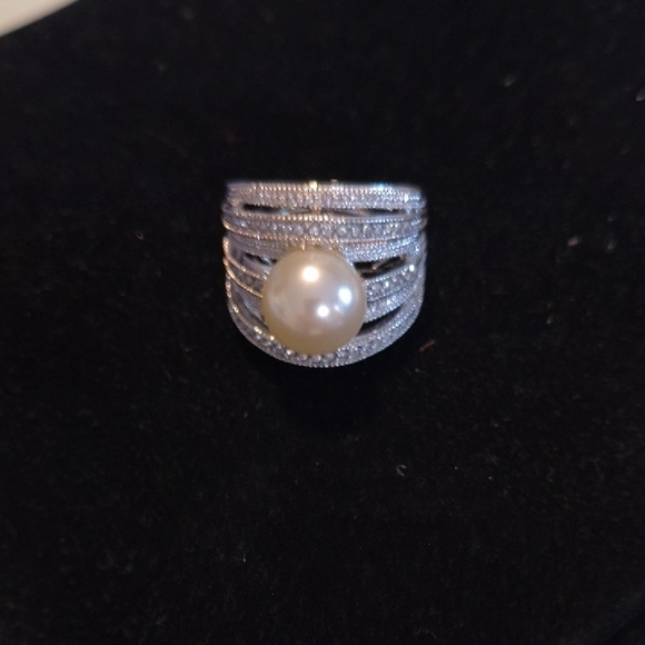 Avon Jewelry - Elegant Pearl-Accent Silver Ring - Women Jewelry